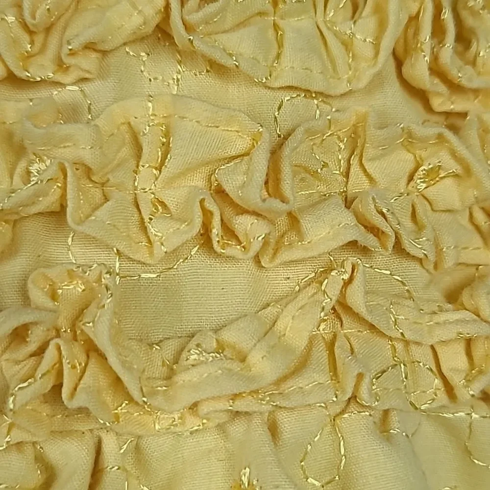 Penelope Mack Sunny Yellow Embroidered Sundress Smocked Ruffle Sleeveless Dress